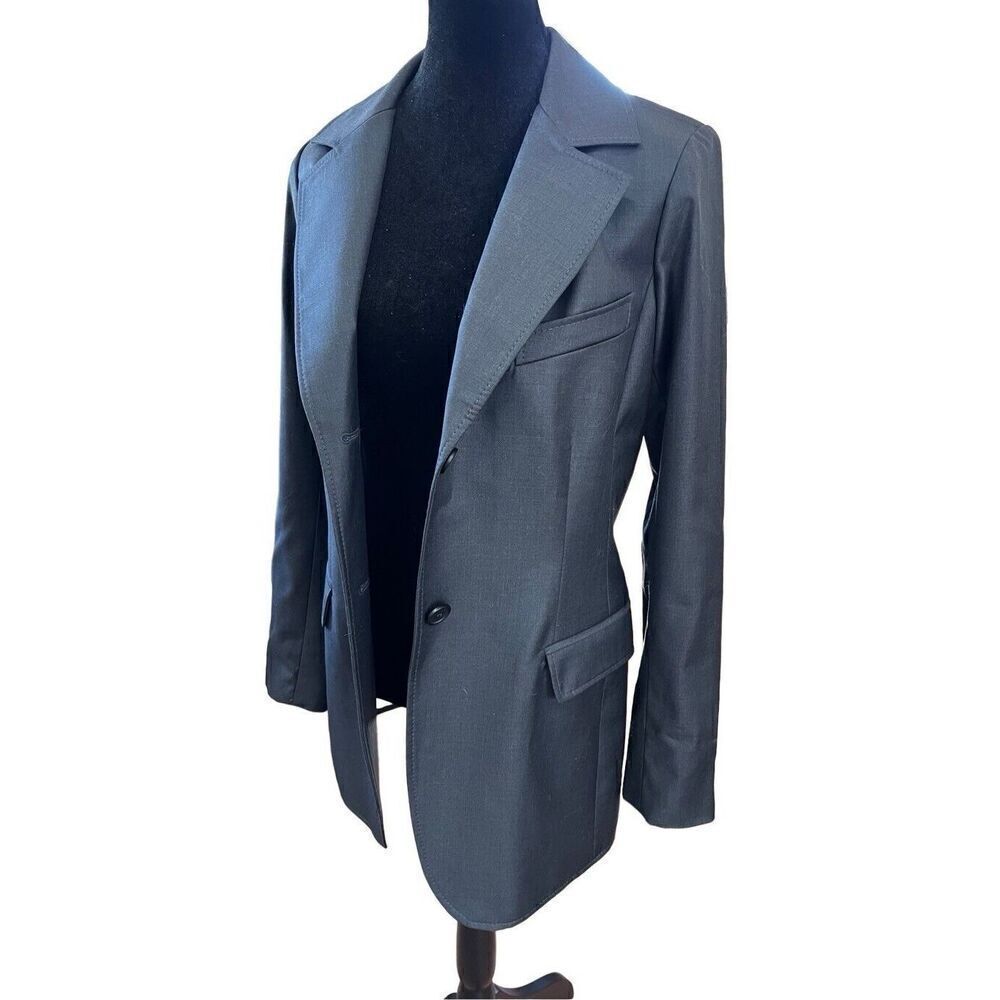 Smythe Blazer Classic Boyfriend Lined Wool & Cashmere Charcoal Gray Size 8 - Picture 11 of 14